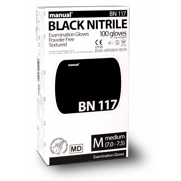Manual Black Nitrile – Einweghandschuhe Schwarz Größe M